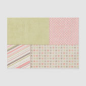 Papier Mousseline Patchwork rose et vert (Recto)