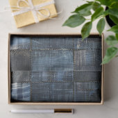 Papier Mousseline Patchwork sans couture en denim indigo (Cadeau)