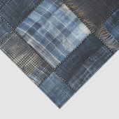 Papier Mousseline Patchwork sans couture en denim indigo (Détail)