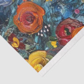 Papier Mousseline Pâte texturée Fleurs de peinture abstraites découp (Détail)
