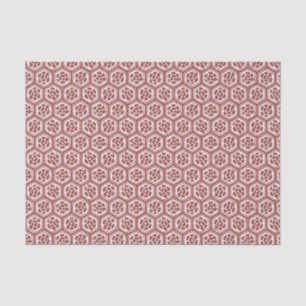 Papier Mousseline Patern japonais à fleurs de Kabuki - Rouge