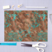 Papier Mousseline Patina en cuivre bleu Boho (Artisanat)