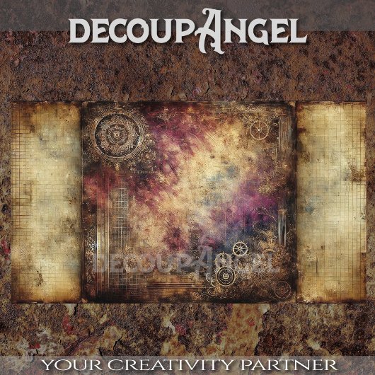 Papier Mousseline Patina Steampunk #3 Découpage