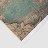 Papier Mousseline Patina vert émeraude damassé doré (Détail)