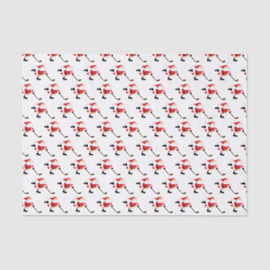 Papier Mousseline Patinage Hockey Père Noël (Recto)