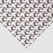 Papier Mousseline Patinage Pingouins Vacances Tissu Papier (Détail)