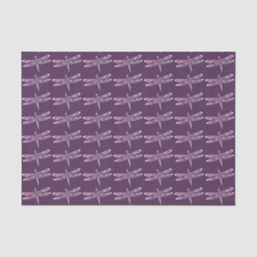 Papier Mousseline Patine pourpre : Libellule (Recto)