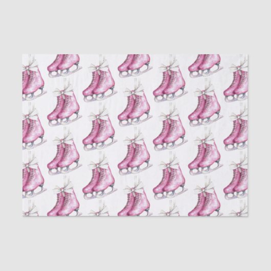 Papier Mousseline Patins Glam en argent rose Noël (Recto)