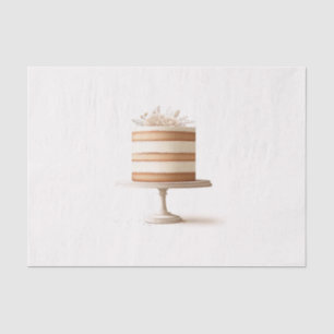 Papier Mousseline Pâtisserie de gâteaux de mariage floraux blancs de