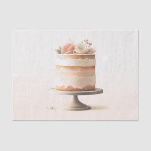 Papier Mousseline Pâtisserie de mariage floral blush de niveau éléga