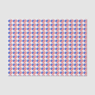Papier Mousseline Patriotic Love USA American Flag Heart Imprimer Ca