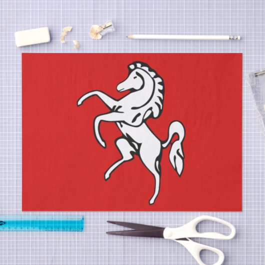 Papier Mousseline Patriotic tissue paper with flag of Kent, England (Artisanat)