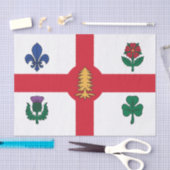 Papier Mousseline Patriotic tissue paper with flag of Montreal (Artisanat)