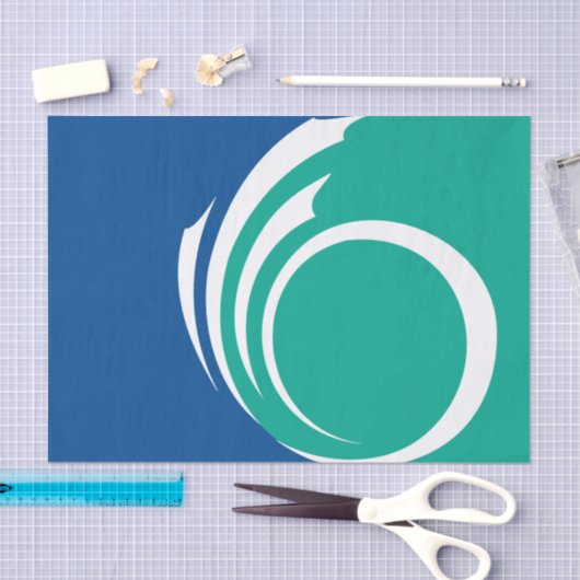 Papier Mousseline Patriotic tissue paper with flag of Ottawa, Canada (Artisanat)