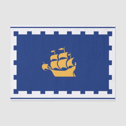 Papier Mousseline Patriotic tissue paper with flag of Quebec City (Recto)