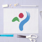 Papier Mousseline Patriotic tissue paper with flag of Seoul (Artisanat)