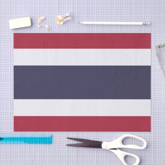 Papier Mousseline Patriotic tissue paper with flag of Thailand (Artisanat)