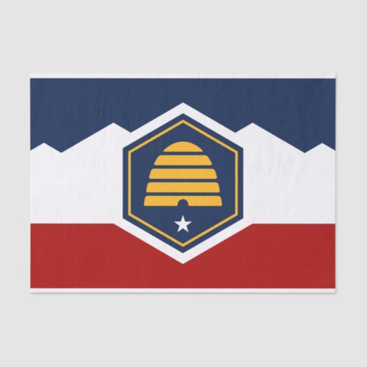 Papier Mousseline Patriotic tissue paper with flag of Utah, USA (Recto)