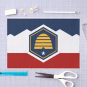 Papier Mousseline Patriotic tissue paper with flag of Utah, USA (Artisanat)