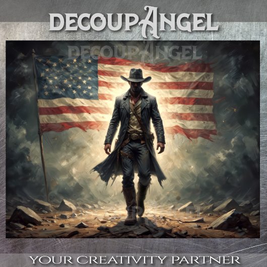 Papier Mousseline Patriotique American Boy - Découpage -