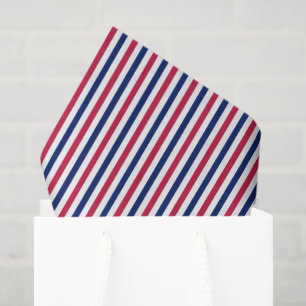 Papier Mousseline patriotique rouge blanc rayures bleu usa emballage