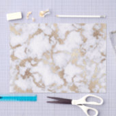 Papier Mousseline Pattern de Chic White Gold Foil (Artisanat)