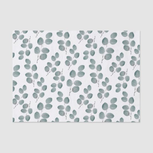 Papier Mousseline Pattern de Watercolor Silver Dollar Eucalyptus Lea (Recto)
