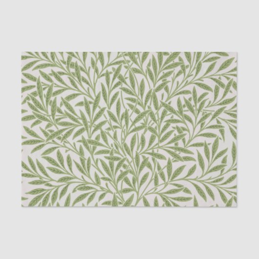 Papier Mousseline Pattern of green leafy branches  (Recto)