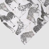 Papier Mousseline Patters de Stylish Black et White Jungle Animals (Détail)