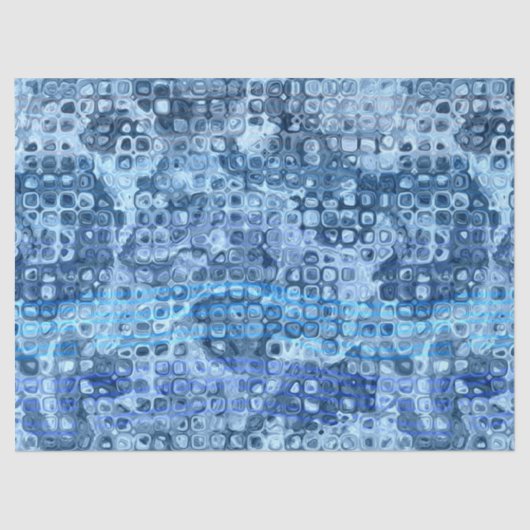 Papier Mousseline Patters d'Ocean Blue Abstract (Recto)