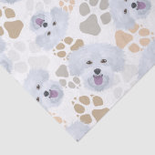 Papier Mousseline Pattes de chien de motif maltaises (Détail)