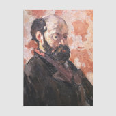 Papier Mousseline Paul Cezanne - Autoportrait avec arrière - plan ro