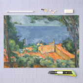Papier Mousseline Paul Cezanne - Estaque aux toits rouges (Artisanat)