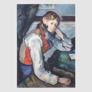Papier Mousseline Paul Cezanne - Garçon dans la veste rouge