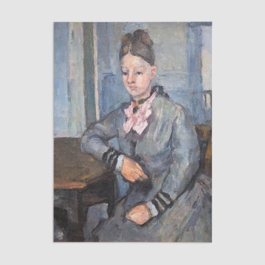 Papier Mousseline Paul Cezanne - Madame Cezanne Leaning sur une tabl