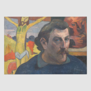 Papier Mousseline Paul Gauguin - Autoportrait au Christ jaune