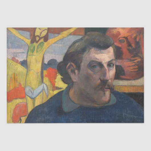 Papier Mousseline Paul Gauguin - Autoportrait avec Christ Jaune (Recto)