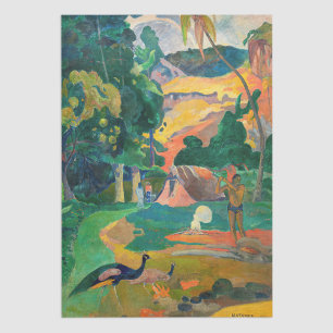 Papier Mousseline Paul Gauguin - Paysage aux paons / Matamoe