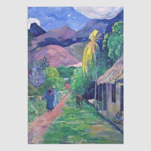 Papier Mousseline Paul Gauguin - Rue à Tahiti