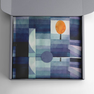 Papier Mousseline Paul Klee Harbinger d'automne. Bleu géométrique