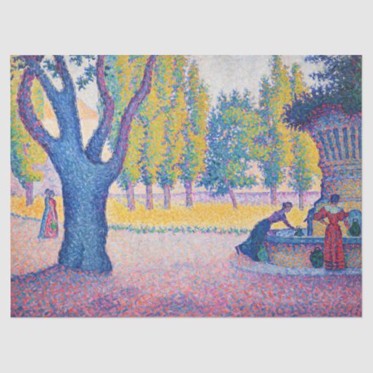 Papier Mousseline Paul Signac - Fontaine des Lices, Saint-Tropez (Recto)