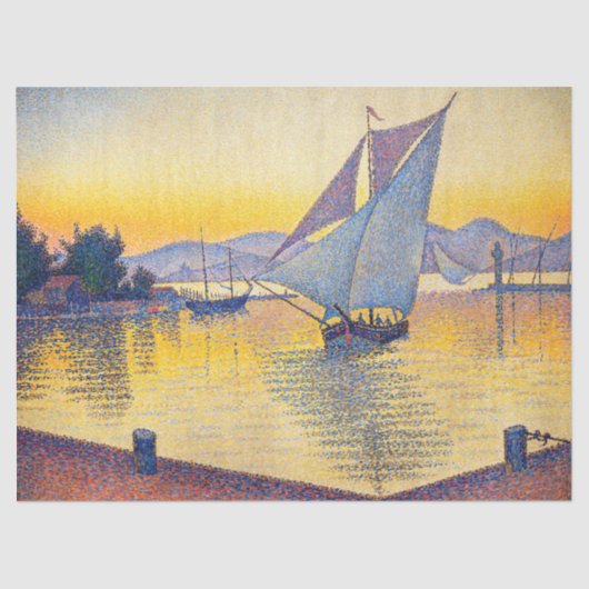 Papier Mousseline Paul Signac - Le Port au coucher du soleil, Opus 2 (Recto)