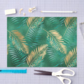 Papier Mousseline Paume vert d'émeraude Feuilles de palmier (Artisanat)