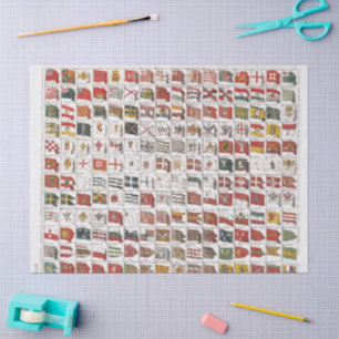 Papier Mousseline Pavillons Maritimes Anciens du Monde Poster