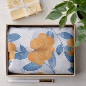 Papier Mousseline Pavot d'aquarelle et Motif Feuille (Cadeau)