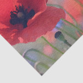 Papier Mousseline Pavot Fleurs aquarelle Peinture Découpage (Détail)