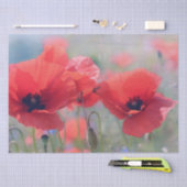 Papier Mousseline Pavot Fleurs aquarelle Peinture Découpage (Artisanat)