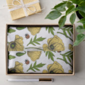 Papier Mousseline Pavot jaune et coccinelle (Cadeau)