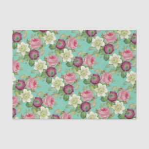 Papier Mousseline Pays botanique vintage de fleur chic