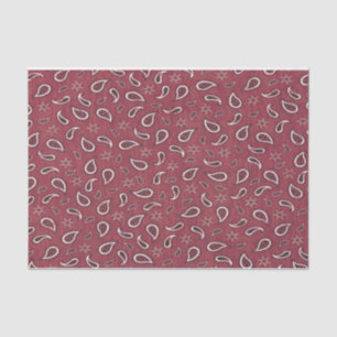Papier Mousseline Pays Cowboy western red paisley star rustique